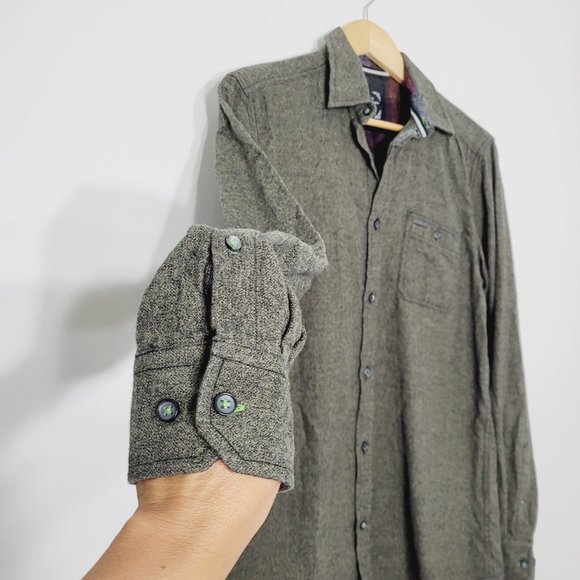 Point Zero Men's Cotton Button Down Shirt Leaf Green Comfy Pocket Long Sleeve - Picture 9 of 12